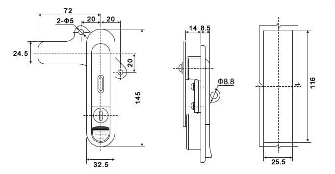 قفل سوئیچی رک تابلو برق مدل AB301--P